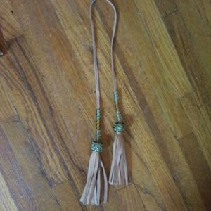 Beaded Leather Purse Tassel